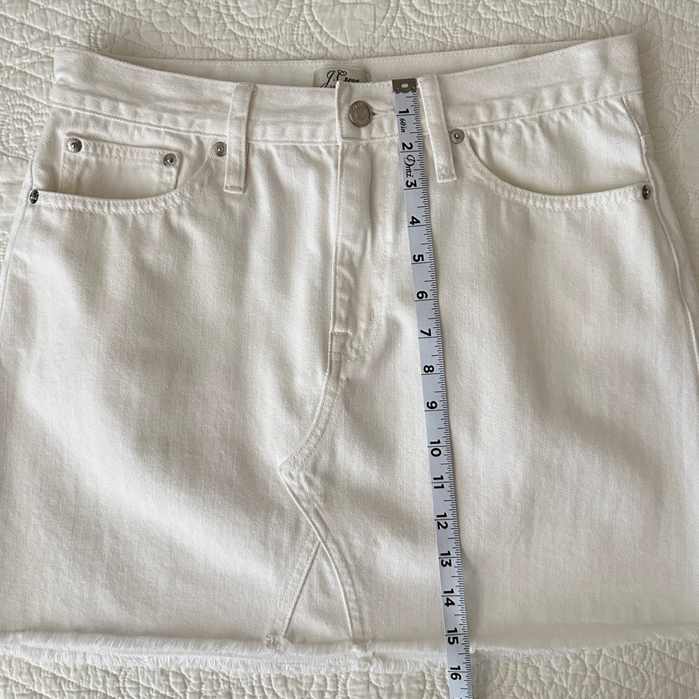 J. Crew Trademark White Denim Mini Skirt Women’s Size 29 H6148 100% Cotton - Picture 8 of 12